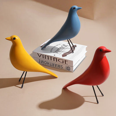Ornamentos de pássaros de resina de cores personalizadas para estilo Art Deco