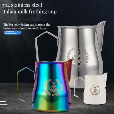 350 ml/500 ml de aço inoxidável Latte Milk Pitcher Espresso Jug com funcionalidade BAMBOO