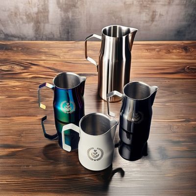 350 ml/500 ml Jarro de leite de aço inoxidável Concha para café expresso e leite espumado