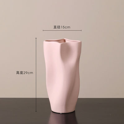 Vaso de cerâmica vidrada para mobiliário de mesa elegante em design nórdico moderno
