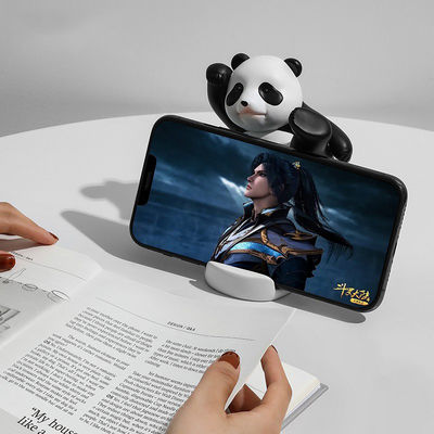 Smartphones and Tablets Desk Wall Mount Dimensões personalizadas Cute Panda Bamboo Phone Stand