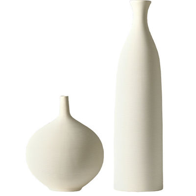 Vaso de cerâmica branco moderno e elegante para decoração de sala de estar e arranjos de flores frescas