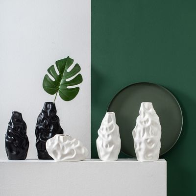 Vaso de flores de porcelana de art deco de prata chic personalizado para decoração de mesa de casamento moderna