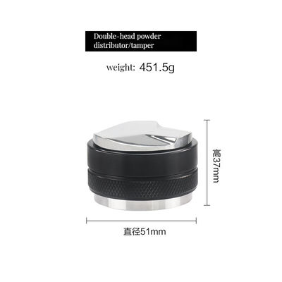 Ferramenta de nivelamento de grãos de café de aço inoxidável de 51 mm com cabeça dupla