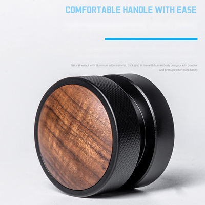 58mm de prata Walnut Wood Cap Coffee Tamper Eco-Friendly Metal Espresso ferramenta para café