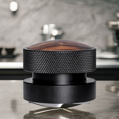 Conjunto de manipulador de expresso de aço inoxidável de 58 mm com tampa de madeira de noz durável e ecológico