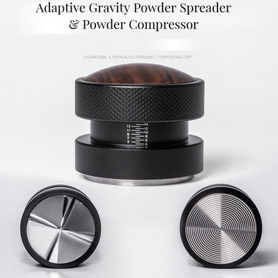 Conjunto de manipulador de expresso de aço inoxidável de 58 mm com tampa de madeira de noz durável e ecológico