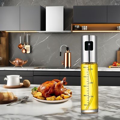 Pulverizador de azeite de vidro e aço inoxidável para utensílios de cozinha de acampamento 17,8*4cm