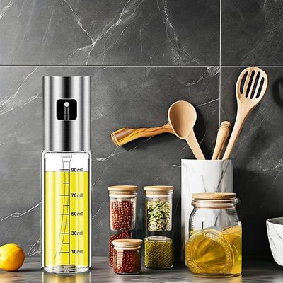 Pulverizador de azeite de vidro e aço inoxidável para utensílios de cozinha de acampamento 17,8*4cm