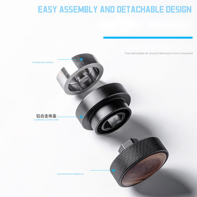 51mm 53mm 58.35mm Espresso Tamper Walnut Wood Cap Material Metal Base de aço inoxidável