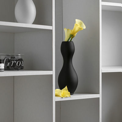 Minimalista Moderno Vaso Cerâmico Preto Branco Esmalte Pigmentado Decorativo Flores de Mesa