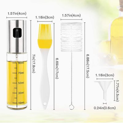 Lecitus de prata cozinha casa BBQ Sprayer para grelhar óleo de cozinha frasco dispensador 2024