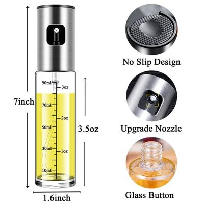 Lecitus de prata cozinha casa BBQ Sprayer para grelhar óleo de cozinha frasco dispensador 2024