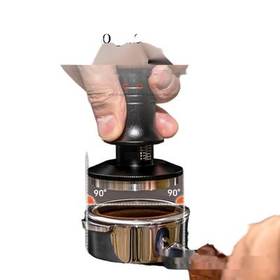 Home Espresso Profundidade ajustável Base de rolamento de aço inoxidável Caçador de café com alça de madeira maciça 51/53/58mm