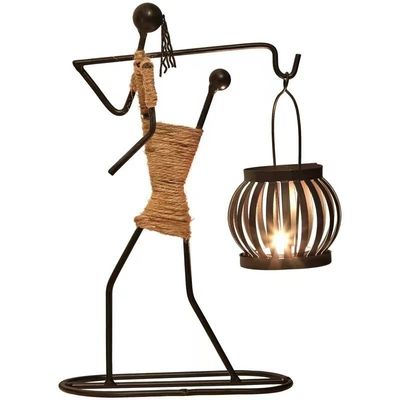 Dimensões personalizadas Romantic Silver Iron Candlestick Holder para Natal e Decoração Doméstica
