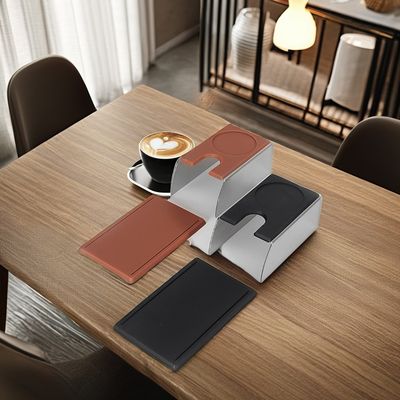 Barista profissional durável com estação de aço inoxidável preto e madeira maciça