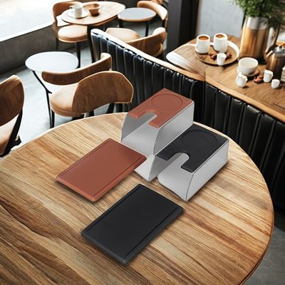 Estação de manipulação de café de aço inoxidável e madeira maciça