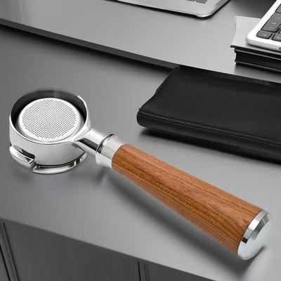 Funil de café de aço inoxidável de 58 mm e portafiltro de madeira maciça para o Espresso a mão