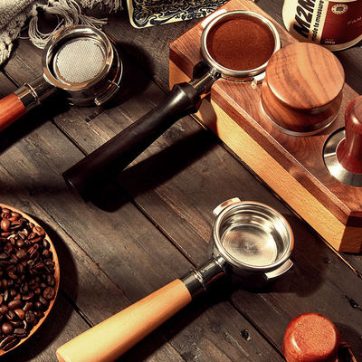 Portafiltro de madeira maciça para barista-nível de fabricação de cerveja luxo artesanal funil de café de 58 mm