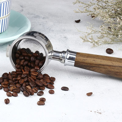 Portafiltro de Espresso de punho cerâmico de 51 mm com punho de madeira e design de aço inoxidável