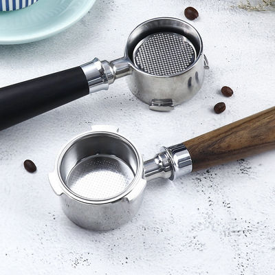 Portafiltro de Espresso de punho cerâmico de 51 mm com punho de madeira e design de aço inoxidável