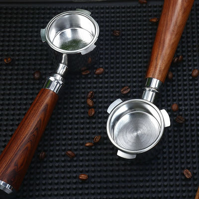 Portafiltro de Espresso de punho cerâmico de 51 mm com punho de madeira e design de aço inoxidável
