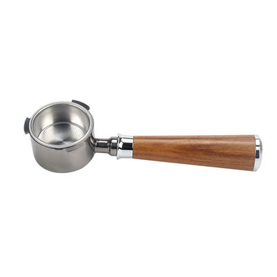 Portafiltro de Espresso de punho cerâmico de 51 mm com punho de madeira e design de aço inoxidável