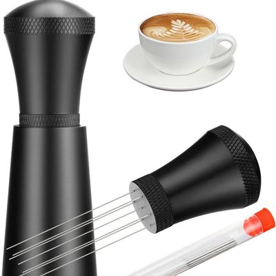 Distribuidor de agulhas de café expresso em aço inoxidável preto para escritório de hotéis e restaurantes