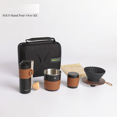 Moedor manual de aço inoxidável de tipo metal e filtro cerâmico para conjunto de acampamento tudo em um