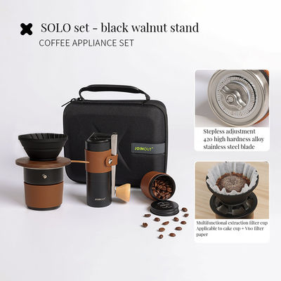 Conjunto de café de aço inoxidável sustentável