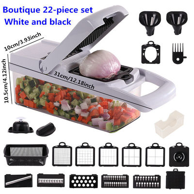 Ultimate 22 em 1 cortador de frutas e vegetais de bambu Ferramentas de cozinha duráveis para cozinhas ocupadas