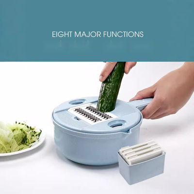 Logotipo personalizado de aço inoxidável Slicer em forma de tigela ferramenta versátil de bambu para cortar
