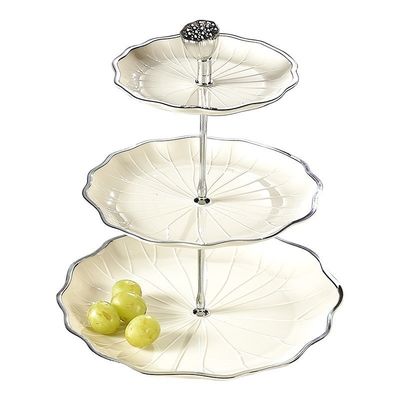 Placas descartáveis Pedaços de mesa 10 polegadas Placa de cerâmica branca para exibição decorativa moderna