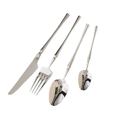 Conjunto de jantares de colher de prata com garfo de ouro de 24 peças
