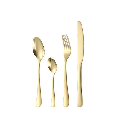 Hotel de aço inoxidável casamento 24pcs Set de talheres colher e garfo prata luxuosa ouro