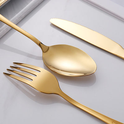 Hotel de aço inoxidável casamento 24pcs Set de talheres colher e garfo prata luxuosa ouro