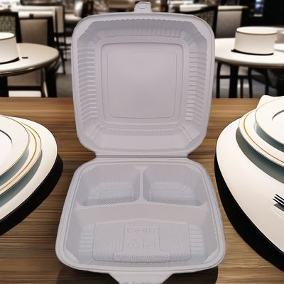 Caixas de almoço de plástico quadradas e seguras para microondas recipientes biodegradáveis para embalagens de alimentos
