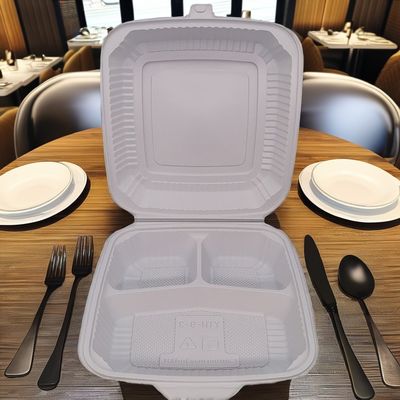 Caixas de almoço de plástico quadradas e seguras para microondas recipientes biodegradáveis para embalagens de alimentos