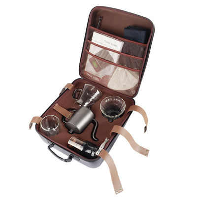 Set de máquina de café de pressão francesa de aço inoxidável de 9 peças para amantes do café em movimento