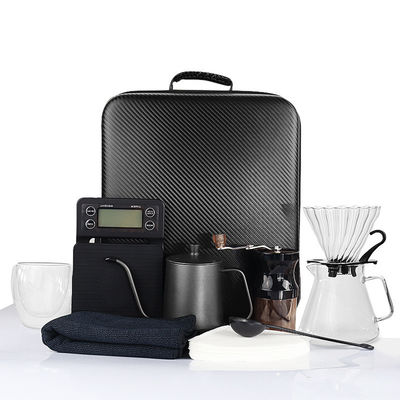 Set de máquina de café de pressão francesa de aço inoxidável de 9 peças para amantes do café em movimento