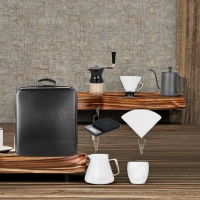 Caixa de presente Bolsa de mão Kit de derramamento com moedor de feijão de metal Caixa ideal Ramadan Set de café