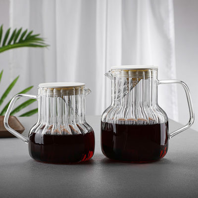 Chaleira de vidro de tampa de madeira com design clássico durável e resistente à temperatura