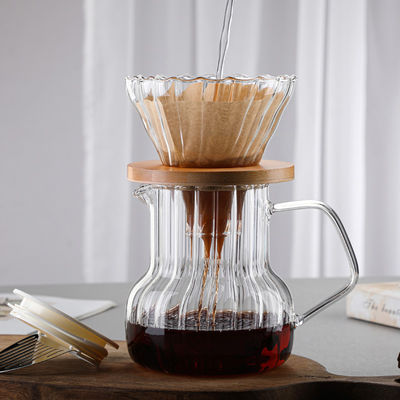 Chaleira de vidro de tampa de madeira com design clássico durável e resistente à temperatura
