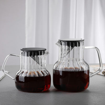 Chaleira de vidro de tampa de madeira com design clássico durável e resistente à temperatura