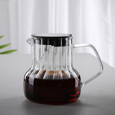 Chaleira de vidro de tampa de madeira com design clássico durável e resistente à temperatura