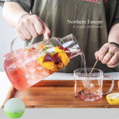 Jarro de vidro resistente a altas temperaturas conjunto de jarro de design moderno para bebidas de suco de água