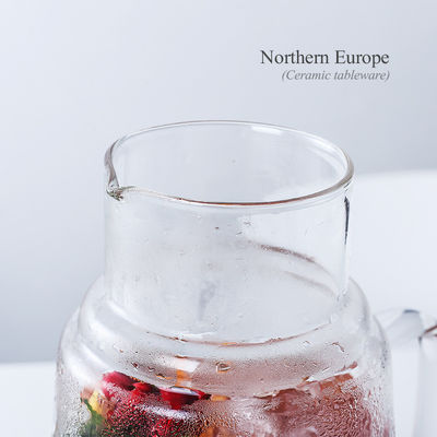 Jarro de beber resistente a altas temperaturas, conjunto de jarro de vidro moderno com copo