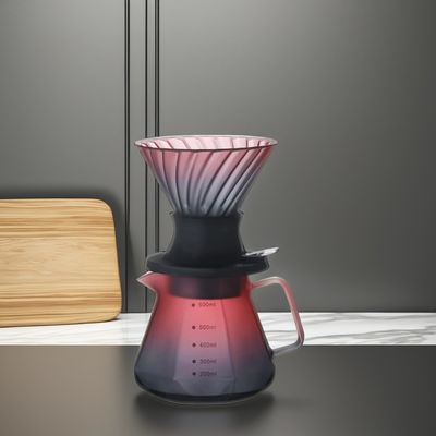 Conjuntos de chá de café de aço inoxidável com conjuntos e percoladores de vidro de borosilicato