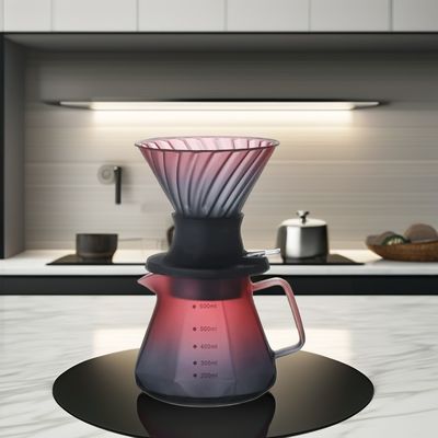 Elegante borosilicato de vidro verter Set de chá de café com filtro de aço inoxidável garrafa de gotejamento manual