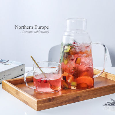Moderno Design Jarro de Água Quente/Fria Suco de Bebidas Carafe Jarro de Vidro Conjunto com Copo
